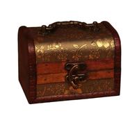 Snorvixre Holz Schmuck Organizer Tragbare Ohrring Display Box Halsketten Aufbewahrungsbox Für Sichere Aufbewahrung Und Reisekomfort Retro Schmuck Organizer Aus PU Leder