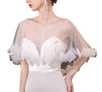 Snorvixre Leichter Brautschleier Umhang, Schal aus weichem, strukturiertem Stoff, Hochzeitszubehör für Porträts und Veranstaltungskleider, weißer Schal