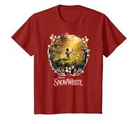 Snow White Schneewittchen Filmplakat Blumen Märchen T-Shirt, Kinder, Cranberry, 152