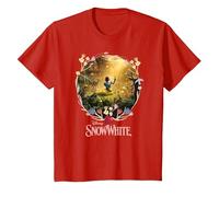 Snow White Schneewittchen Filmplakat Blumen Märchen T-Shirt, Kinder, Rot, 98