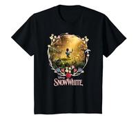 Snow White Schneewittchen Filmplakat Blumen Märchen T-Shirt, Kinder, Schwarz, 152