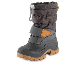 Snowboots LURCHI "Finn", Mädchen, Gr. 28, braun (grau, gemustert), Synthetik, Textil, Schuhe Snowboots, Winterboots mit Schurwolle, Größenschablone zum Download (23481961-28) grau, gemustert