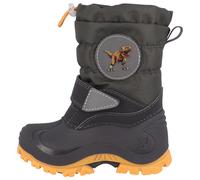 Snowboots LURCHI "Flax, Blinkschuh", Mädchen, Gr. 27, schwarz (dunkelgrau), Synthetik, Textil, Schuhe Snowboots, Winterstiefel mit Dino-Aufnäher, Größenschablone zum Download (27344346-27) dunkelgrau