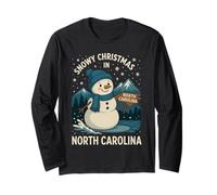 Snowy Christmas NC-Shirt mit niedlicher Schneemann-Wald-Eisgrafik Langarmshirt