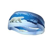 Snowy Mountain Eisbär-Muster, Sport-Schweißband, Kopftuch, Stirnbänder für Damen und Herren, geeignet für Laufen, Yoga, Fitness, Fußball