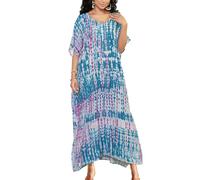 Snyemio Strand Kaftan Damen Sommer Lange Strandkleid Große Größen Viskose Maxikleid Sommerkleid,Farbe 12,Einheitsgröße