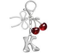 Snylcce Bubble Initial Schlüsselanhänger für Damen | A-Z Buchstaben Taschenanhänger mit Kirsch Erdbeer und Schmetterlingsanhängern für Handtaschen Geldbörsen Rucksäcke