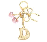 Snylcce Bubble Initial Schlüsselanhänger für Damen | A-Z Buchstaben Taschenanhänger mit Kirsch Erdbeer und Schmetterlingsanhängern für Handtaschen Geldbörsen Rucksäcke