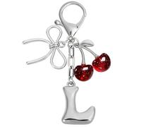 Snylcce Bubble Initial Schlüsselanhänger für Damen | A-Z Buchstaben Taschenanhänger mit Kirsch Erdbeer und Schmetterlingsanhängern für Handtaschen Geldbörsen Rucksäcke