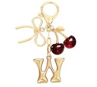 Snylcce Bubble Initial Schlüsselanhänger für Damen | A-Z Buchstaben Taschenanhänger mit Kirsch Erdbeer und Schmetterlingsanhängern für Handtaschen Geldbörsen Rucksäcke