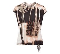 so cosy - Kurzarmshirt mit grafischem Print beige/braun - Gr. - 46