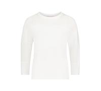 so cosy - Lockerer Strickpullover mit 3/4-Ärmeln und Lochmuster weiß - Gr. - 38