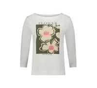 so cosy - Shirt mit 3/4-Arm, U-Boot-Ausschnitt und Blumenprint grün/weiß - Gr. - 48