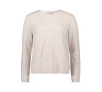 Strickpullover BETTY BARCLAY "Damen Feinstrickpullover mit Applikation", Damen, Gr. 46, beige (light beige melange), Strick, Obermaterial: 33% Baumwolle, 26% Polyacryl, 23% Polyamid, 10% Viskose, 5% W