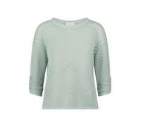 so cosy - Strickpullover mit Lochmuster und 3/4-Ärmeln grün - Gr. - 42