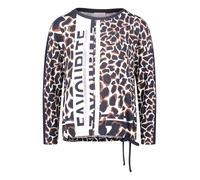 so cosy - Sweatshirt mit Animal-Print und Schriftzug blau/braun - Gr. - 36