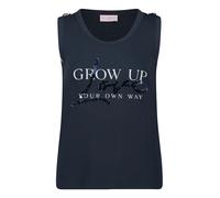 so cosy - Top mit Statement-Print blau - Gr. - 38