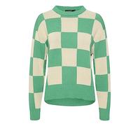 Soaked In Luxury Damen, Graphic Print, Regular Fit, Lange Ärmel Pullover, Sea Green and White Large Chec, XL