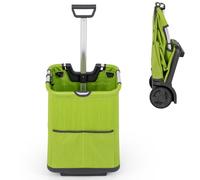 SOARS Einkaufstrolley klappbar, Einkaufswagen mit Teleskopstange & Rädern & 2 vorderseiten Taschen, 50L Shopping Trolley leicht, Einkaufstasche bis 35 kg belastbar