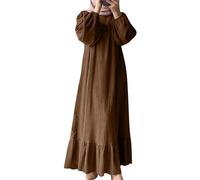 Sobzia Abaya Damen Elegant, Ramadan Kleidung, Muslimische Kleider Damen Gebetskleidung Für Frauen Mit Kopftuch Hijab Burka Kaftan Ganzkörper Elegant Gebetskleid Abaya (Kaffee,L)