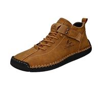 Sobzia Barfußschuhe Herren Leder, Barfuss Schuhe Wasserdicht Wildleder Stiefeletten Outdoor Schuhe Ergonomische Barefoot Shoes Wanderschuhe Breite Füße Orthopädische Sportschuhe Joggingschuhe
