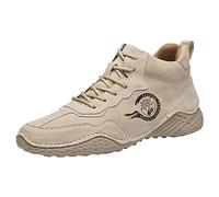 Sobzia Barfußschuhe Herren Leder, Barfuss Schuhe Wasserdicht Wildleder Wanderschuhe Breite Füße Barefoot Shoes Ergonomische Stiefeletten Outdoor Schuhe Orthopädische Sportschuhe Joggingschuhe