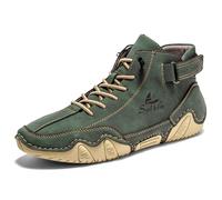 Sobzia Barfußschuhe Herren Leder, Barfuss Schuhe Wasserdicht Wildleder Wanderschuhe Breite Füße Outdoor Schuhe Orthopädische Barefoot Shoes Stiefeletten Ergonomische Angelschuhe Boots