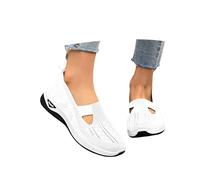 Sobzia Damenschuhe Weite K,Orthopädische Schuhe Damen Weite H Walkingschuhe Turnschuhe Leichte Bequem Elegant Sneaker Stoffschuhe Hallux Valgus Sommer Sommerschuhe Schlupfschuhe (Weiß,41)