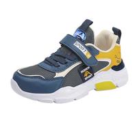 Sobzia Mädchen Jungen Turnschuhe Sportschuhe Kinder Klettverschluss Schuhe Laufschuhe Atmungsaktiv Hallenschuhe Sneaker Weiße Sohle Kinderschuhe Gelb 32