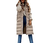 Sobzia Weste Damen Steppweste Lang mit Kapuze Warme Daunenweste Wintermantel Herbst Winter Leicht Winterjacke Longweste Reißverschlüsse Outdoor Übergangsweste Ärmellos Jacke S-5XL