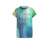 SOCCX Damen Ärmelloses Ausbrenner-Shirt mit Kragen und All Over Print Milky Green, L