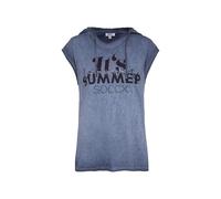 SOCCX Damen Ärmelloses Kapuzenshirt mit Artwork Deep Sea, XXXL