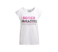 SOCCX Damen Ärmelloses Shirt mit Logo Prints Opticwhite, XXXL