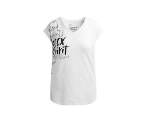 SOCCX Damen Ärmelloses Shirt mit V-Ausschnitt und Prints