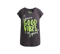 SOCCX Damen Ärmelloses Shirt mit V-Ausschnitt und Prints Charcoal Mist, Xs