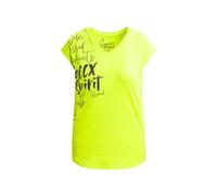 SOCCX Damen Ärmelloses Shirt mit V-Ausschnitt und Prints Electric Lemon, M