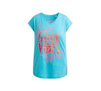 SOCCX Damen Ärmelloses Shirt mit V-Ausschnitt und Prints Ocean Flash, XXL