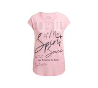 SOCCX Damen Ärmelloses Shirt mit Wording Print French Rose, XXL