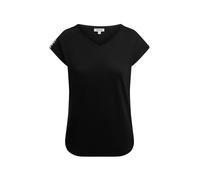 SOCCX Damen Ärmelloses V-Shirt mit Logo Print auf den Schultern