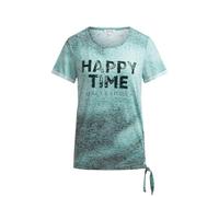 SOCCX Damen Ausbrenner-Shirt mit Pailletten-Wording Topaz, XXL