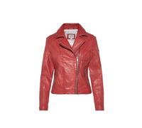 Lederjacke SOCCX, Damen, Gr. L, rot, Material: 100% Leder, Futter Rumpf: 100% Baumwolle, Futter Ärmel: 100% Polyester, unifarben, slim fit kurz, eingesetzt gerader Abschluss, Jacken, mit Zipper am Ärm