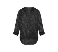 SOCCX Damen Bluse Oil Dyed mit Intarsia-Muster Black S