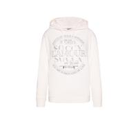 SOCCX Damen Hoodie aus Flauschstrick mit Glitzer-Print Ivory, XL