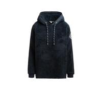SOCCX Damen Hoodie aus Sherpa-Fleece mit Label Patch Blue Navy, M