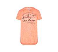 SOCCX Damen Hoodie-Shirt mit Ausbrenner-Effekten und Print Electric Orange, S