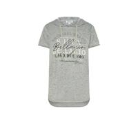 SOCCX Damen Hoodie-Shirt mit Ausbrenner-Effekten und Print Faded Olive, M