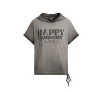 SOCCX Damen Kapuzenshirt mit Artwork und Tunnelzugband Cool Khaki, XL/XXL
