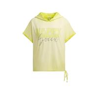 Kapuzenshirt SOCCX, Damen, Gr. XL/XXL, vivid lemon, Single Jersey, Material: 100% Baumwolle, Glitzermuster, bedruckt, regular fit normal, Rundhals, angeschnitten, Shirts Kapuzenshirt, mit Bindeband am