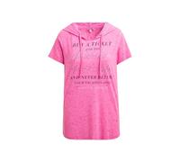 SOCCX Damen Kapuzenshirt mit Ausbrenner-Effekten und Artwork Neon Magenta, Xs