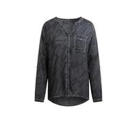 SOCCX Damen Langarmbluse mit All Over Print Lunar Grey, XXXL